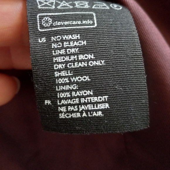 COS Burgundy Wool Wrap Belted Long Coat - Picture 9 of 16